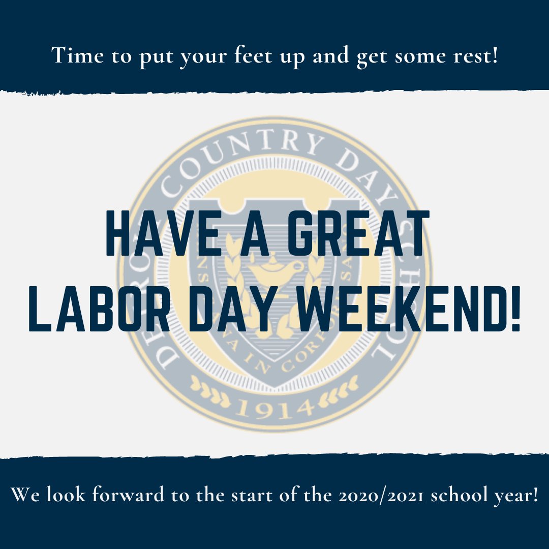 DCDSchool's tweet photo. Here's to a restful Labor Day weekend, and we are so excited to have our DCDS family back together next week!🐝#dcds #dcdsfamily #laborday #dcdsconnected #maskup #startofschool #yellowjackets https://t.co/J847I8Zdlu