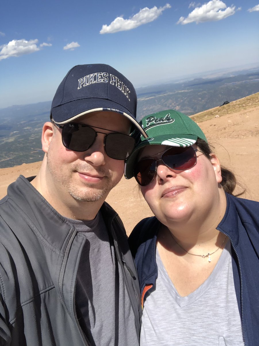 braxtonomic's tweet photo. We climbed #PikesPeak today. Nothing like gasping for air at 14k ft with your significant other lol @LizzyMacklin https://t.co/sAPjIL3fzA
