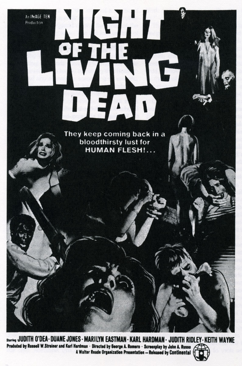 EugWSerra's tweet photo. On October 1, 1968, George A. Romero’s classic, Night of the Living Dead was released! #NightOfTheLivingDead #GeorgeARomero #JohnRusso #DuaneJones #JudithODea #KarlHardman #RussellStreiner #BillCardille #JudithRidley #KeithWayne #MarilynEastman #KyraSchon https://t.co/mpeRw0GtL1