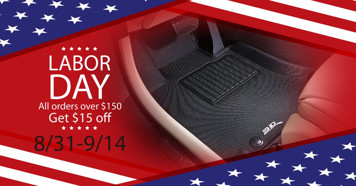 ▍Happy Labor Day! For A Limited Time, Get $15 Off All Orders More Than $150.

Limited Offer From 31th Of August To 14th Of September ! 

All Orders Up To $150 , You Can Get $15 off! 
👉bit.ly/32I3Fsv
#laborday
#labordayweekend
#happylaborday
#3DMatsUSA
#3DMAXpider