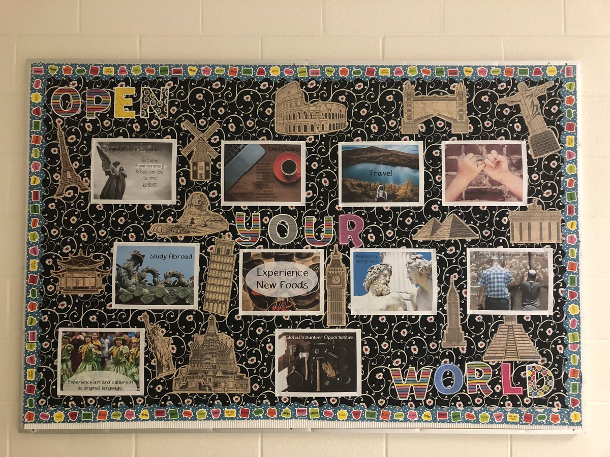 FC World Language Dept. is ready to welcome our kids back on Tuesday! Our theme this year is Open Your World!! #fcpsva  #eagleexcellence