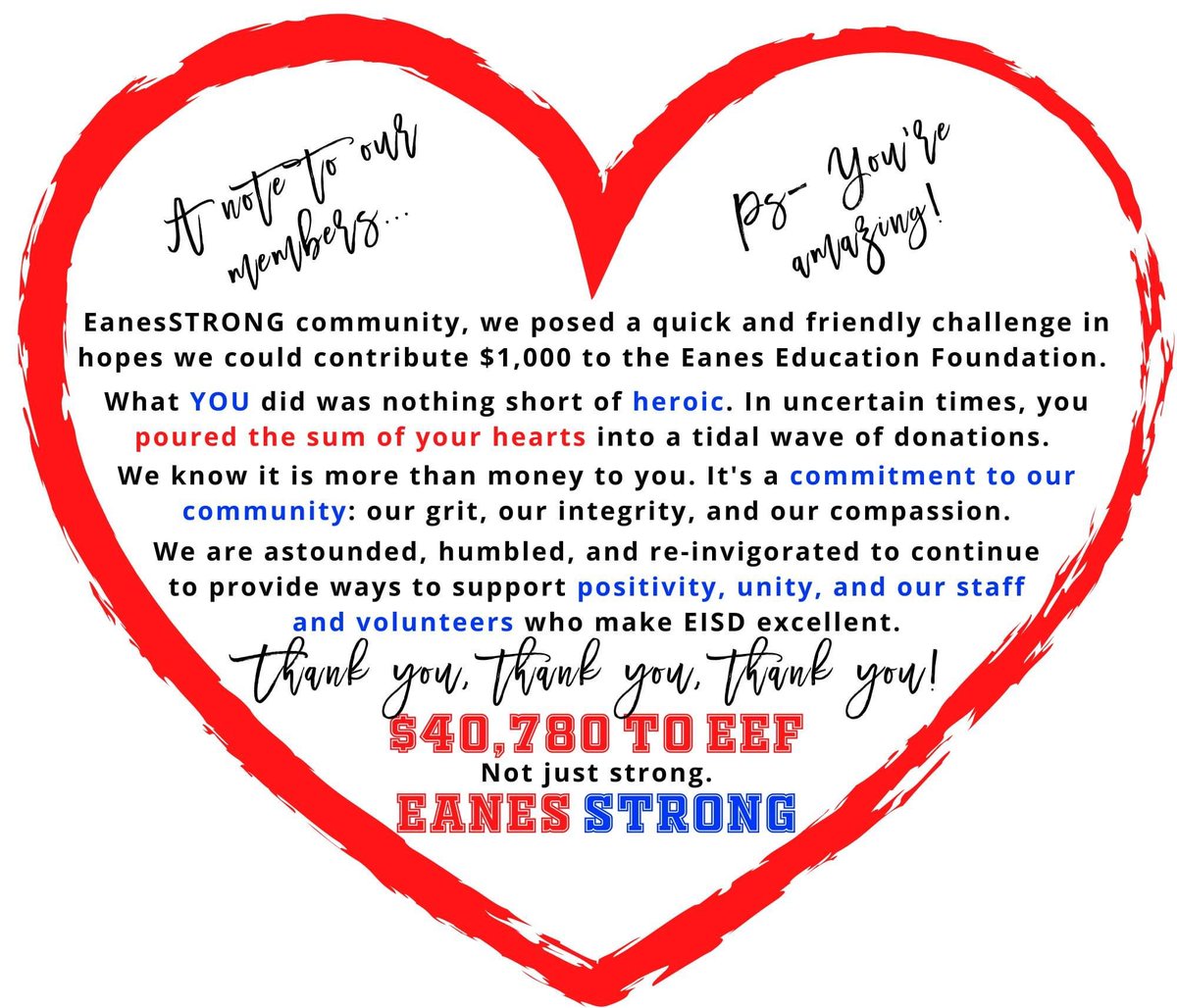 EanesStrong's tweet photo. $40,780. Final tally. https://t.co/58R9Cp7VVt