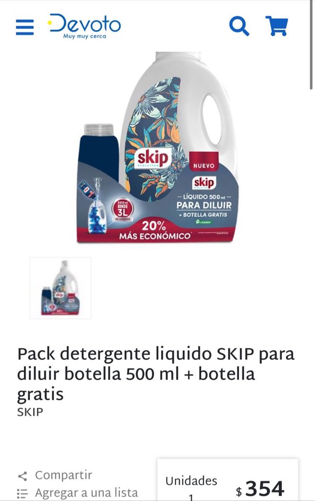 Detergente líquido! 

Tienda Inglesa $ 358
Devoto $354