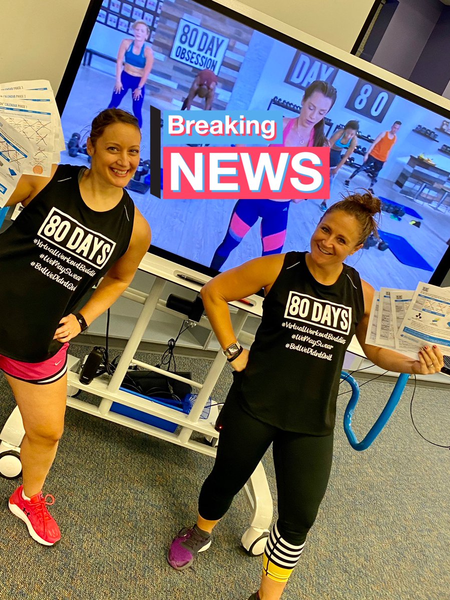 mhs_aero's tweet photo. 80 Days of workouts DONE! We started working out together virtually on June 8. How appropriate we finish after our 1st week back w/ some kids &amp; before we get them all back next week. #virtualworkoutbuddies #wedontquit and #wedidntdie #strongbears @ADub7281 https://t.co/OYMorTK1p7