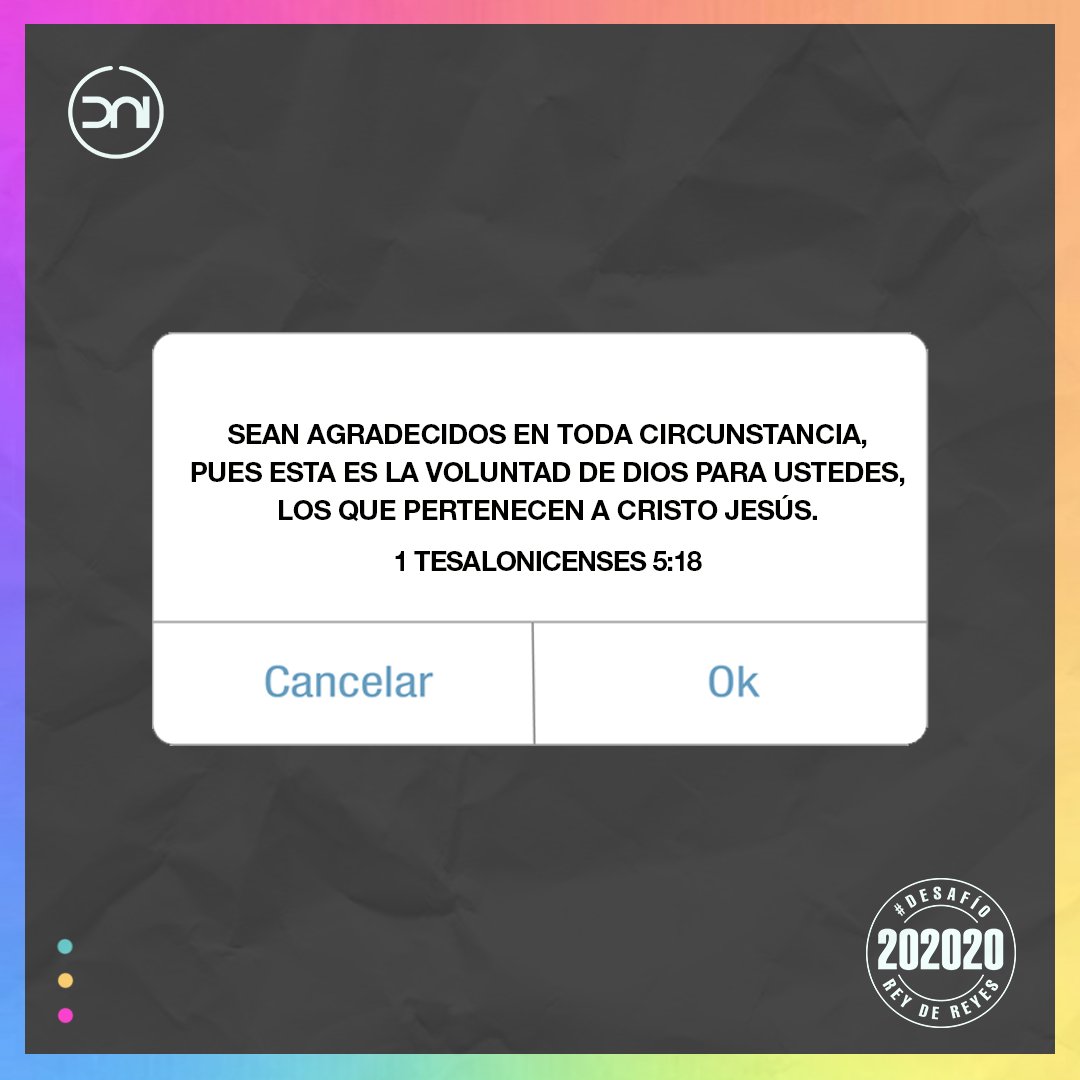 Seamos agradecidos por lo que Jesús hizo en nosotros y sigamos expectantes por lo que Él hará!

Seguimos juntos en el #desafio202020!