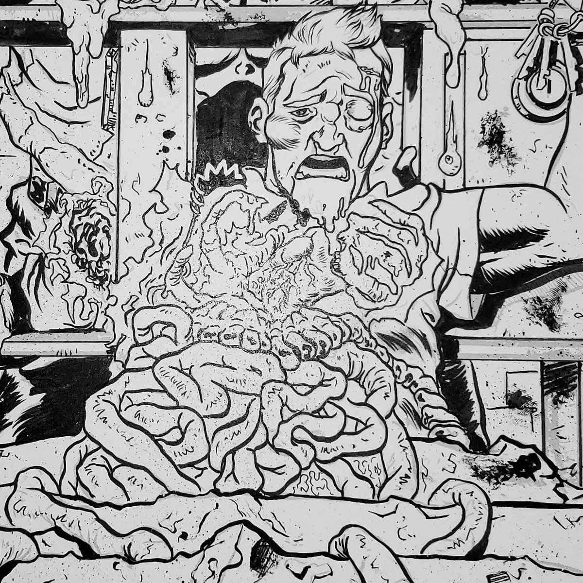 geoffelkins's tweet photo. City of Rot is going live in a few hours, and I'm just bursting at the seams with excitement. you don’t want to miss out on this gore fest. #indiegogo #indiecomics #comics #zombies #horror #supportcomiccreators #art @rooster_puncher @ComicsandCleave https://t.co/j3ZidGBlKo https://t.co/QYjHaFWCDn