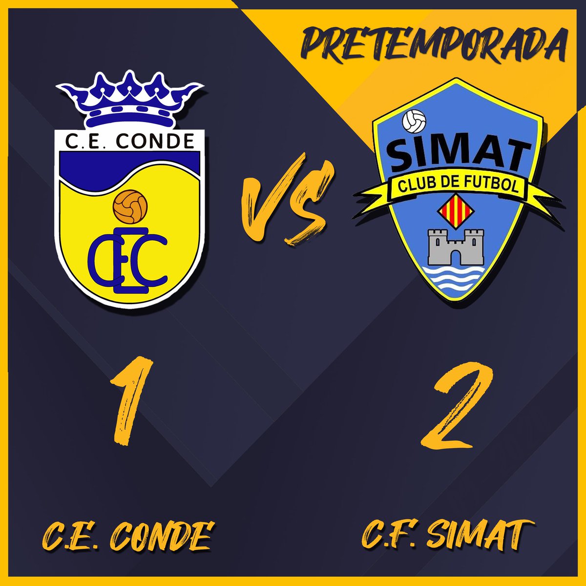 ⚽ Primer partit de pretemporada i primera Victòria! Amb gols de Campi i Adri Magraner, comencem a veure com carbura el nostre equip. Amb ganes i il·lusió esperem ansiosos el següent partit! 💛💙

#SentimentGroguet #Victoria #Simat #Pretemporada
