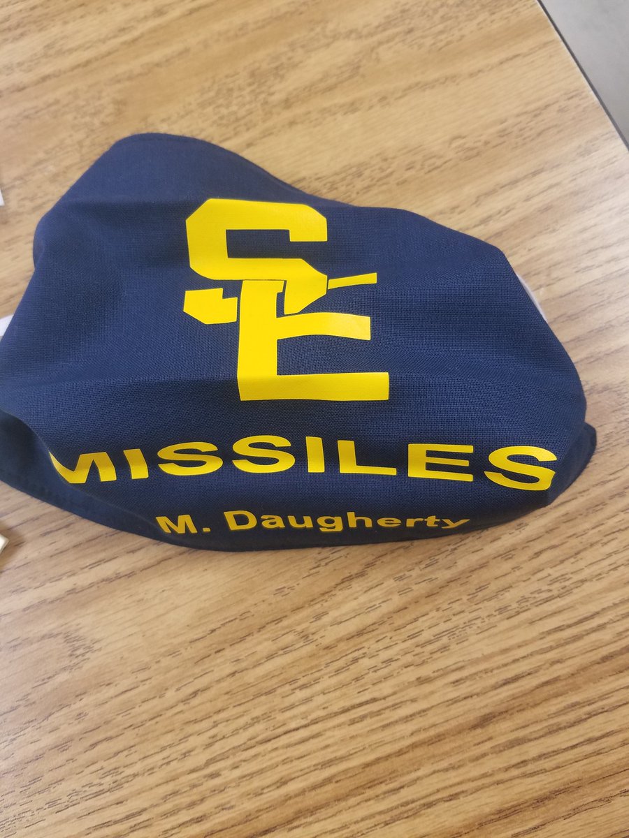 MaryCDaugherty's tweet photo. Thanks to our amazing admin team @ShelbyEast for the personalized mask! Staying safe in style! https://t.co/ggclXmpZID