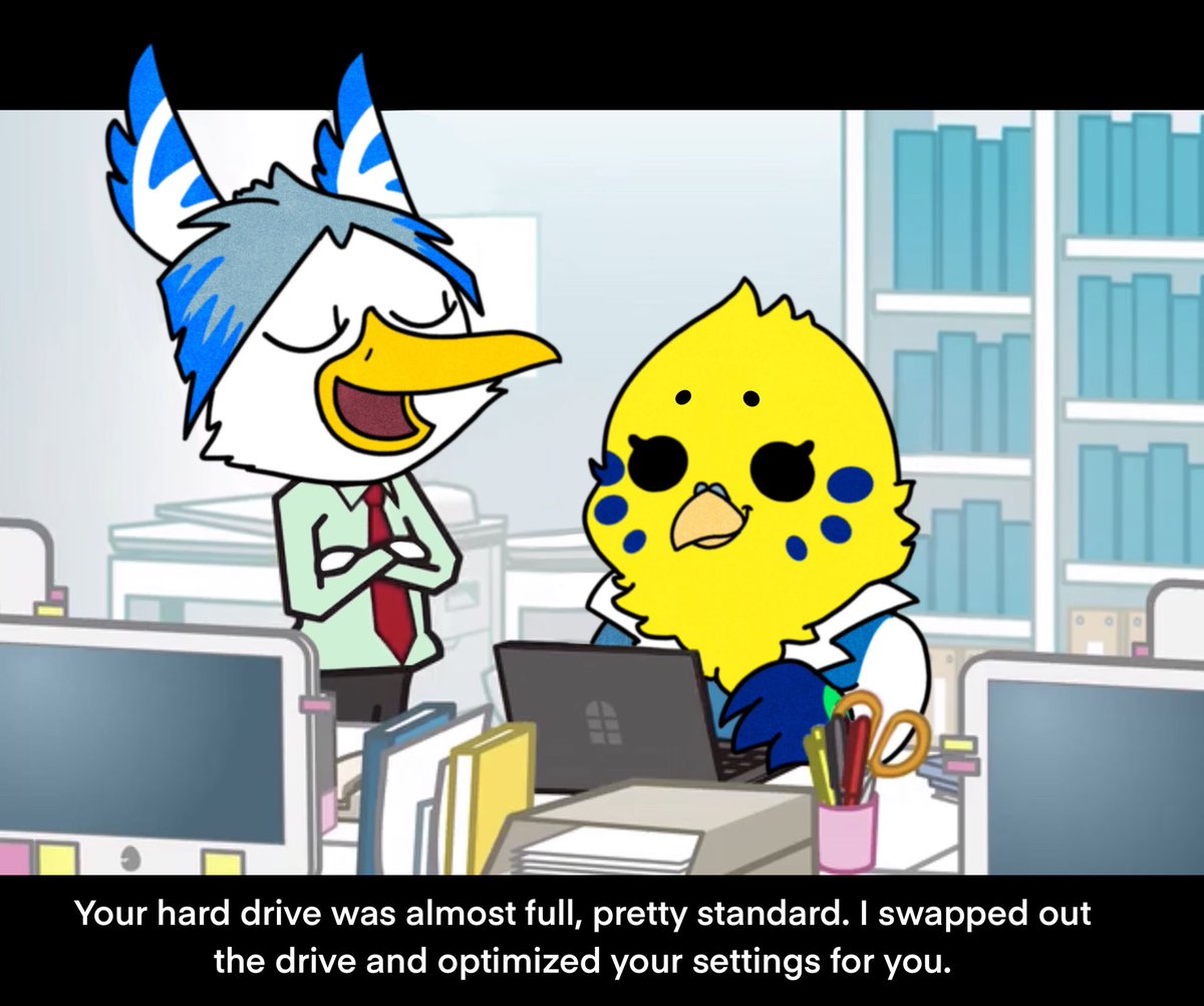 WhisperWillYou's tweet photo. I like to tease my sister @SkyTeaa and my brother in law @JousterL and this scene from Aggretsuko reminded me of them~
I only draw important content 😌
#Aggretsuko https://t.co/Xjefbe3mXm
