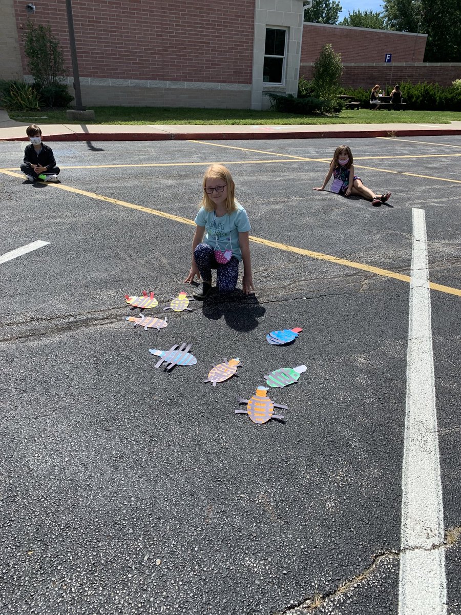 TammyOleksiw's tweet photo. We are sorting our beetle glyphs in a socially distant kind of way. We found so many ways to sort them! #thehill #mathmindsatwork https://t.co/JqbzHnQfxU