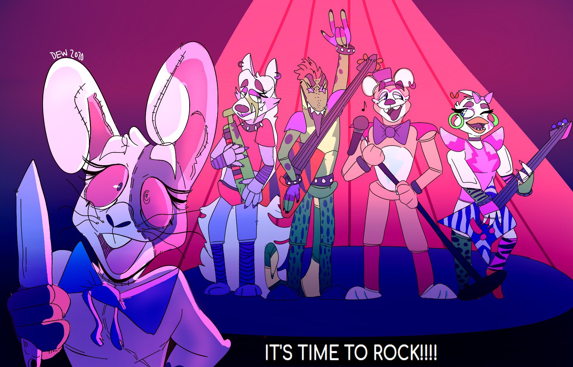 Featuring Vanny, Glamrock Freddy, Glamrock Chica, Montgomery Gator, and Rox...