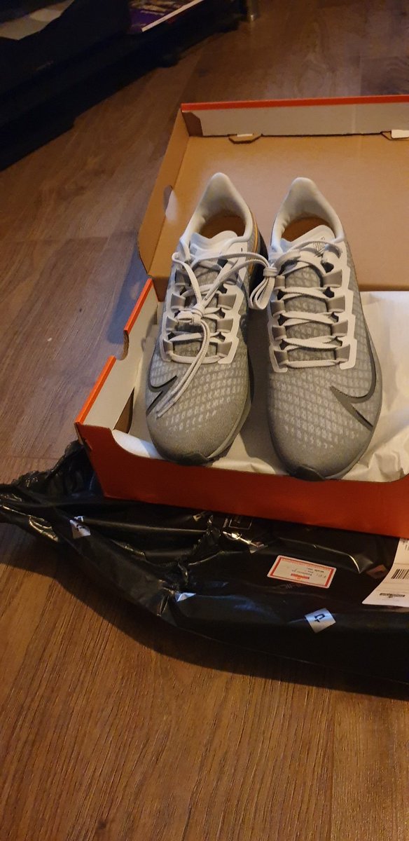 Teamsreth's tweet photo. New shoes! Test run in the morning? Don't mind if I do. #teamnike #pegasus37 #runningdads #running #runningislife #runners #nikerunclub #Nike #middleagerunning https://t.co/g4F9tZbbdl