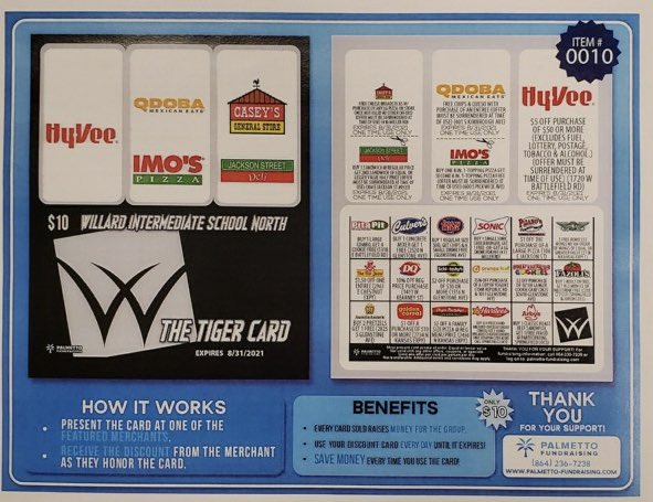 WISWillard's tweet photo. It’s time for our annual PTO Tiger Savings Card fundraiser!  Be sure to look for information sent home today with your student! https://t.co/Dk4tKlbmQG