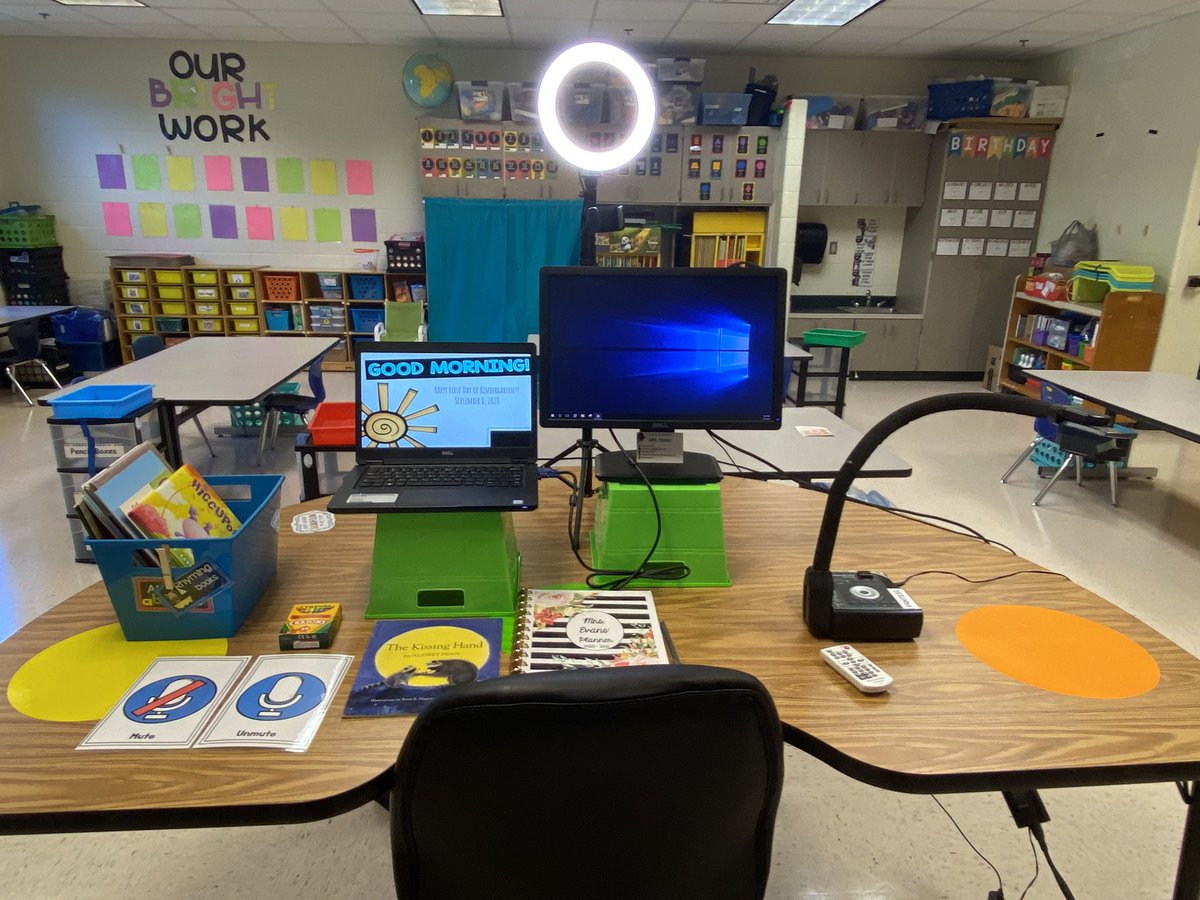 mrsevansK's tweet photo. Ready for my kinder kiddos! #virtuallearning #WeRUNAsOne https://t.co/sUSEfxaxsR