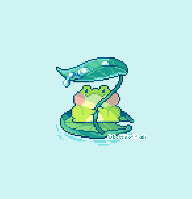 BottleOfPixels's tweet photo. Little frog waitin' for some sunshine🐸

#pixelart https://t.co/h9qvKmsaxy