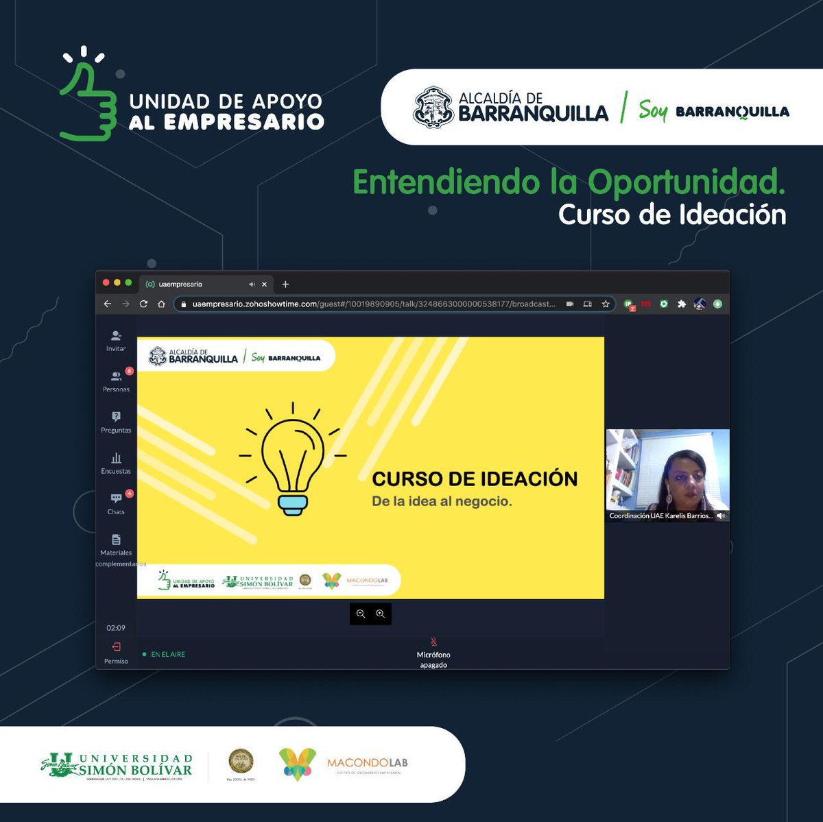 DesEconomicoBAQ's tweet photo. ¿#SabíasQue antes de diseñar un nuevo producto o servicio, debes primero pensar en las personas con problemas que estarían dispuestas a pagar para que alguien se los resuelva?
#UnTip de nuestro Curso de Ideación dirigido por la Unidad del Apoyo al Empresario. #TalleresUAE https://t.co/3QGgLTQ32O