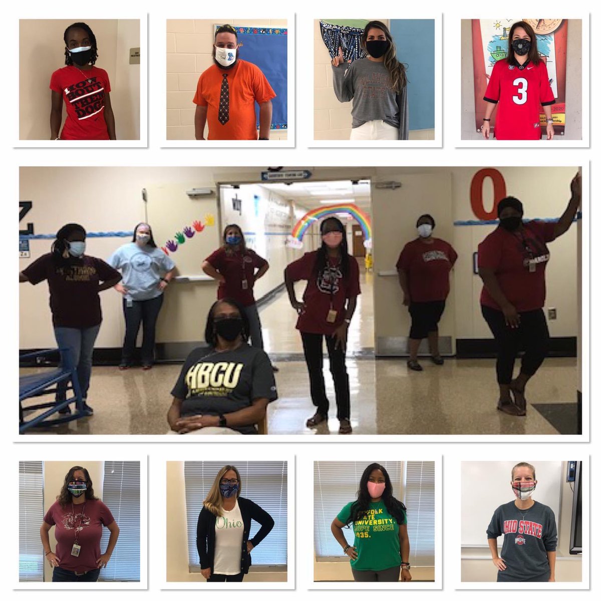 rsteachwithlove's tweet photo. College Color day for our last of day. Virtual teaching starts Tuesday. #sharklife #bcsdstrong https://t.co/lYqwKEir2H