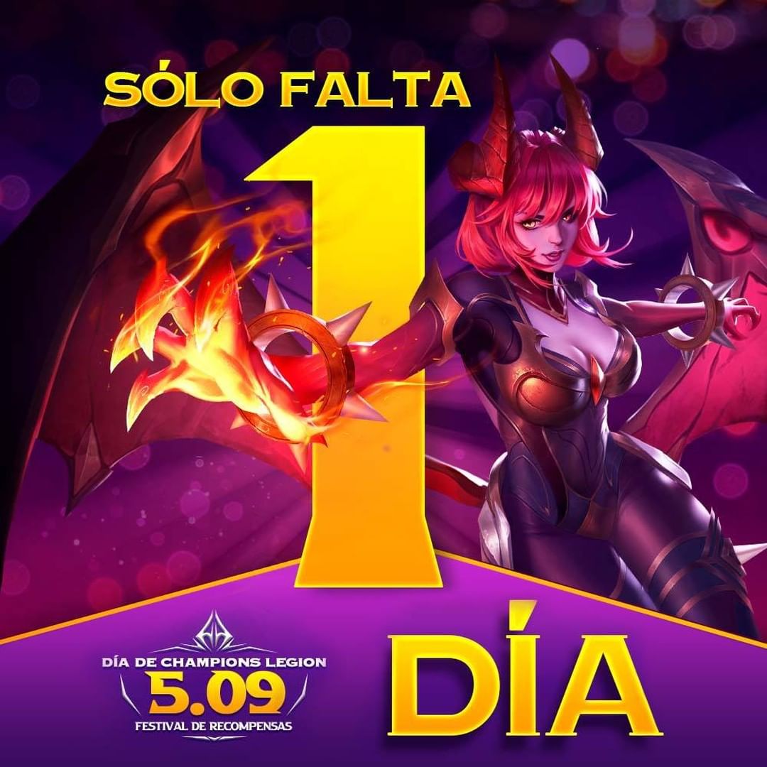 champeon20's tweet photo. 【SOLO FALTA 1 DÍA 🔥】

¡Hola Campeón! Estamos a solo 1 día de nuestro Festival de Recompensas ¿Ya estas listo? Disfruta al máximo del #DÍADECL509 y cuéntanos en los comentarios como piensas festejar el Día de Champions Legion.🤩 https://t.co/YBAKbeDhx1