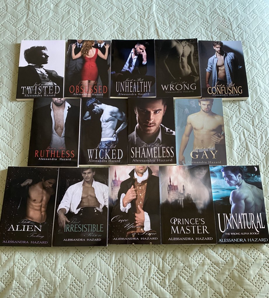 alterlove18's tweet photo. I finally have all the books (almost all the books missing Just a Bit Dirty) Alessandra Hazard is my favorite author and having all her books with me is a beautiful feeling♥️
📖 📚
#AlessandraHazard #MMRomance #GayRomance #StraightGuysSeries #books #LGBTbooks https://t.co/8zRoUzBCVC