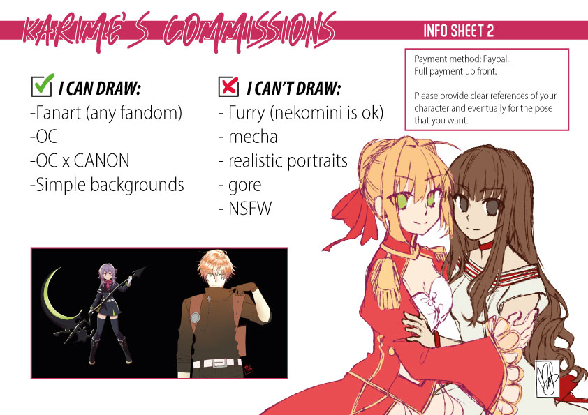 KariMeMeli's tweet photo. Opening commissions!

I'm trying to make some money for the University, so if you can't commission me please RT 👏🏻

Usually I work at night because during the day I have to do a lot of things and I can't draw at all but I try to be fast as I can!
Thank you for reading ♥️ https://t.co/XNO7yzaW4e