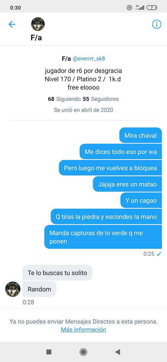 dutsouls's tweet photo. Muy grande este chaval @everrrr_sk8 q me insulta por wasap, cuando termina y se queda agusto me bloquea para q yo no pueda defenderme. 
Luego le preguntó por aquí por twitter y me llama random y me vuelve a Bloquea. 
Definición de una persona cobarde https://t.co/aebzCsR3Au