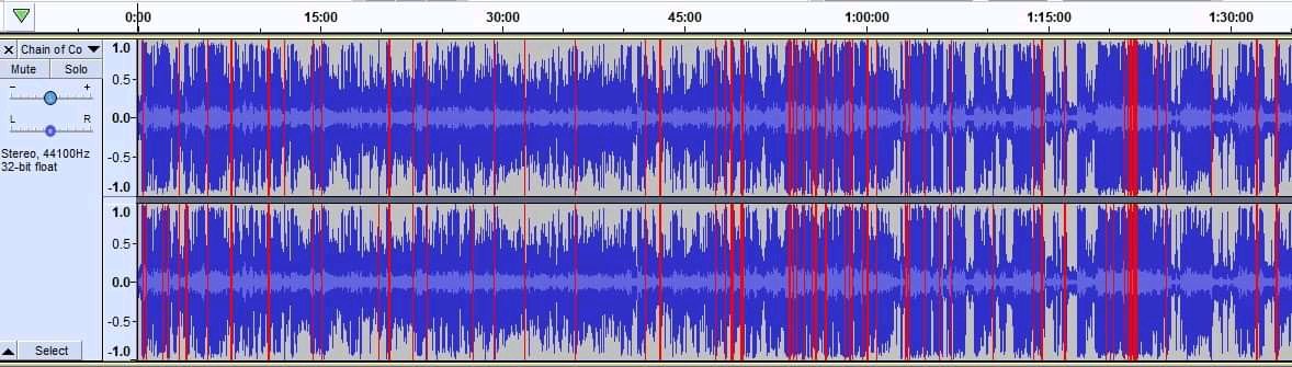 makingitsopod's tweet photo. @StarTrekTNC here's the waveform of most of the latest ep. Matt's mic was hot AF; he clipped constantly. However, you can see exactly where he is yelling about how Riker should just do his job and adamantly defending #Jellico. Keep it to -6 next time, Mira! https://t.co/j2Pow1T4Q0