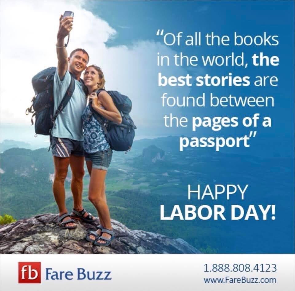 FareBuzz's tweet photo. To all our Travel Partners who are working really hard to overcome the challenges we are facing in the travel industry. Happy Labor Day 🎉🍾🙏🏻
#travelagents #travelexpert  #businesstravelprofessional #travelprofessional #travelmanager https://t.co/swGli8l9fJ