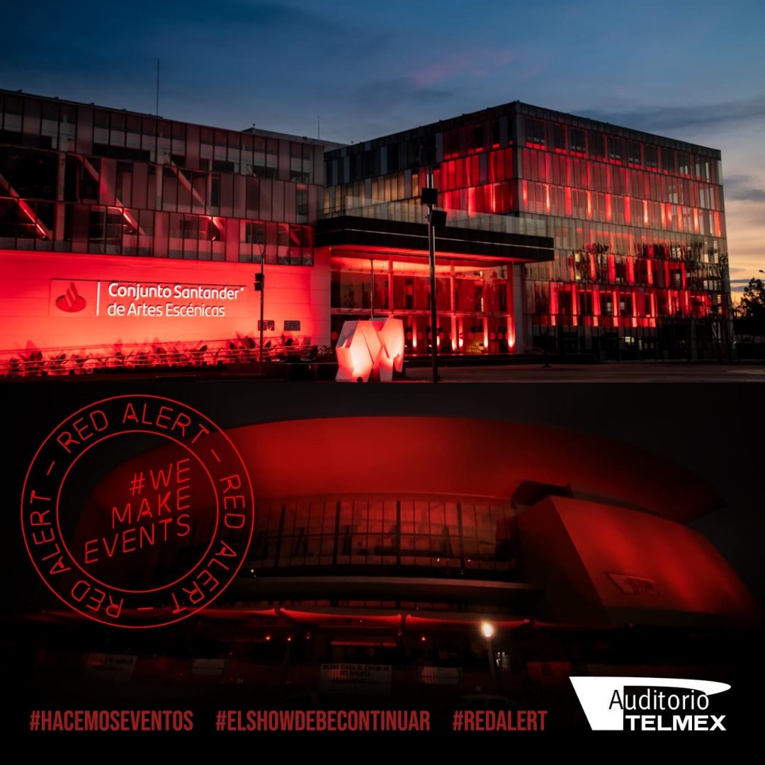 FIM_GDL's tweet photo. Más de 2 mil recintos y edificios se unieron al llamado #RedAlet de @WeMakeEvents_NA e iluminaron sus fachas de rojo como acto simbólico ante la difícil situación económica de la industria de eventos en vivo en tiempos de pandemia. 🔴📢👇
https://t.co/zwRsf0FEdE https://t.co/5rPCCHdpaE
