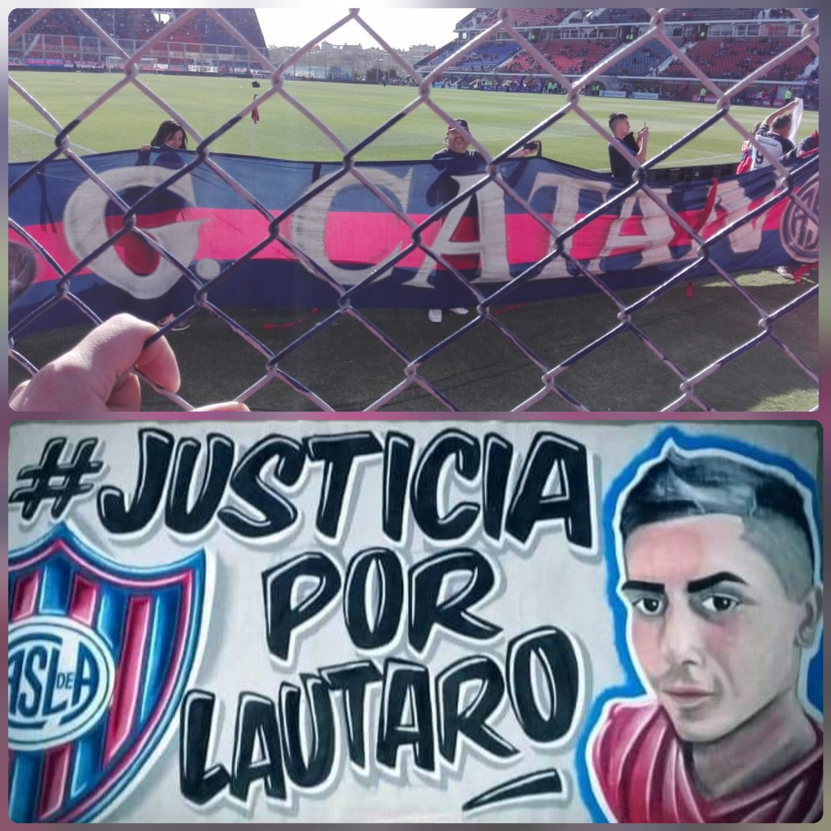 catanescuervo's tweet photo. Desde la Peña de Catán acompañamos a la familia y amigxs de Lautaro y exigimos justicia,  por eso te decimos que en #NoviembreTodosConLautaro

#JustuciaXLautaro
#CatánEstaEncantador
#MásQue90Minutos
#SanLorenzo https://t.co/eJPntMKEJ2