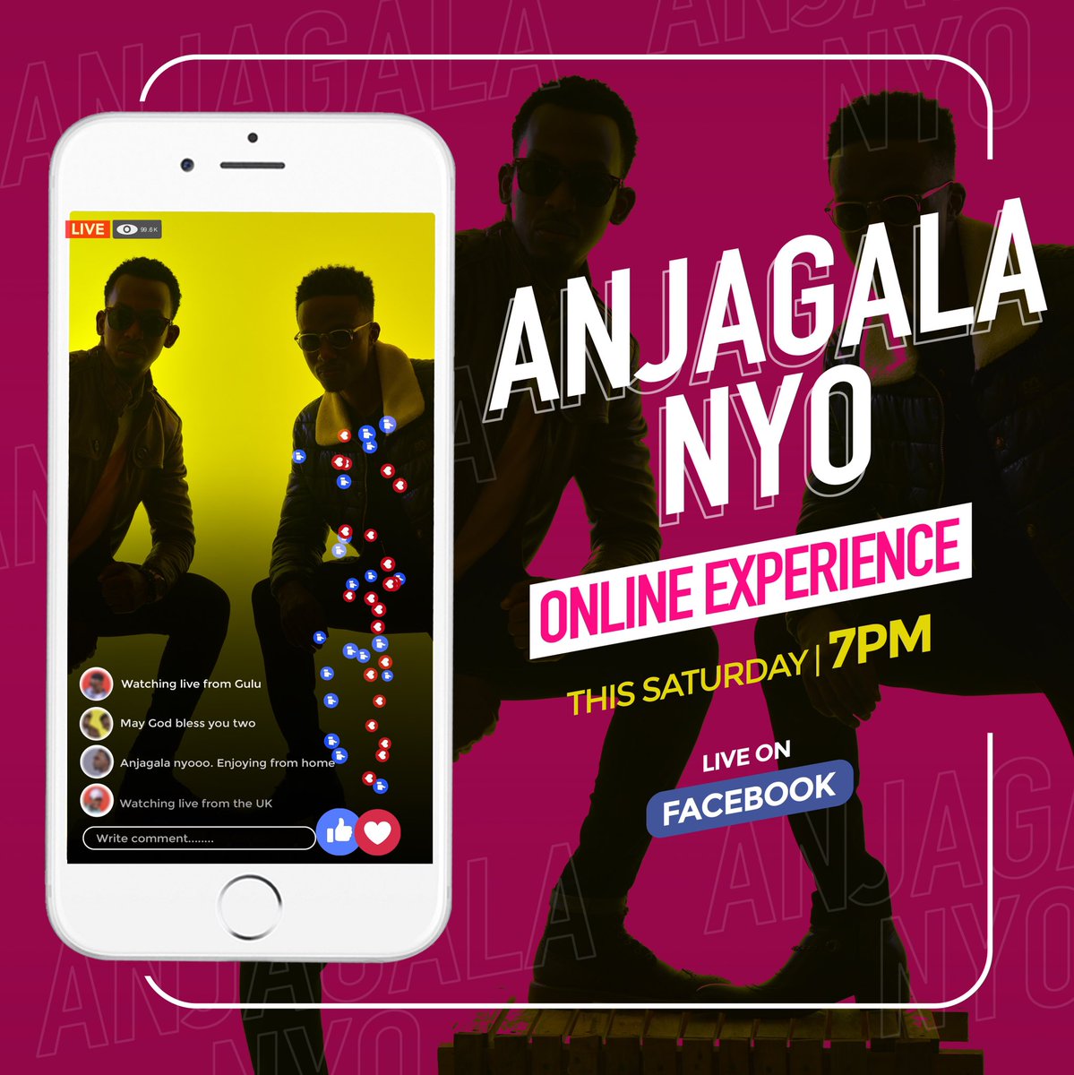 NgaboDavidMusic's tweet photo. The live show is on at 7pm🕺🏽🕺🏽🕺🏽🔥🔥🔥🎊🏄🏾🏄🏾🏄🏾 #anjagalanyo Facebook live https://t.co/yeqs6YF4Cm