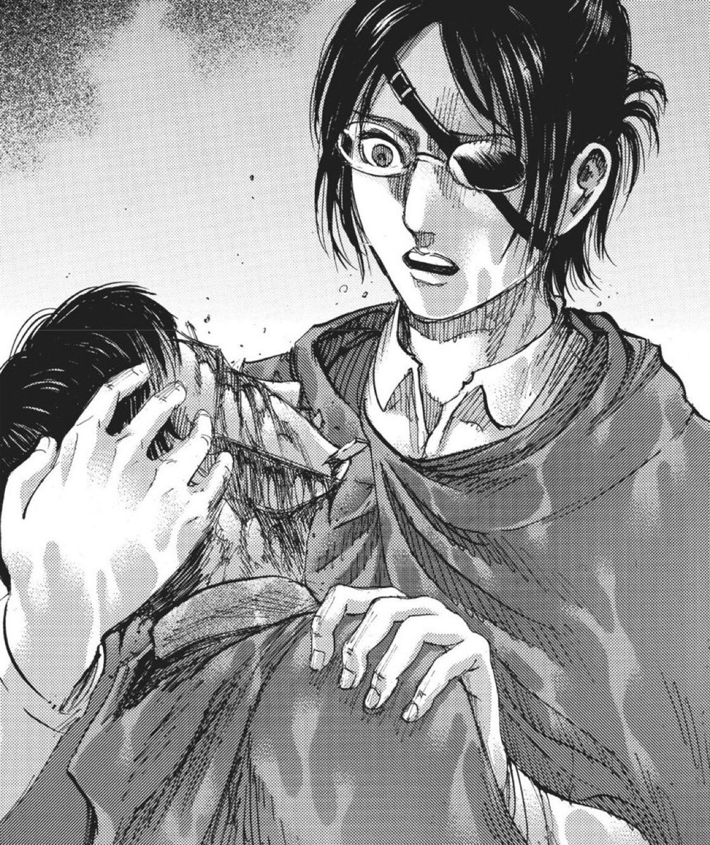 levidied's tweet photo. #aot132spoilers 

The last person how hold Levi after his Mother .Was Hange.
 Meaning of the name Hange is "life"
 Levi its mean "Cling"

 If the name Levi and Hanji combine, it will be related to "Clinging to life" ✨ https://t.co/dDfCp5bCLc