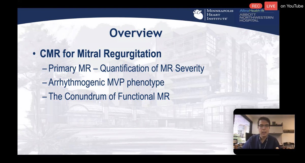 1/ Comprehensive talk by Dr.  @JoaoLCavalcante who who patiently walked us through  #WhyCMR in Mitral Regurgitation. First: different etiologies of MR where  #WhyCMR may be applicable:Primary MRArrhythmogenic MVP phenotype (including MAD)Secondary MR (work in progress)