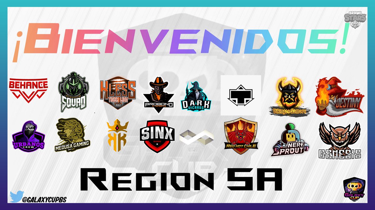 #BrawlStars | #GalaxyCupBS 

Presentamos a de los equipos que lucharán en esta tercera edición por coronarse "Campeón de la Galaxia Sur" 💫