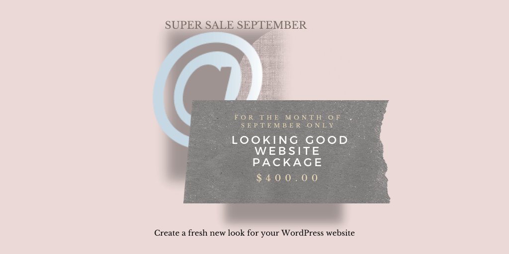 vaataclick's tweet photo. Super Sale September 🌐

If your current #WordPress website is looking tired and glum call us now to inquire about our September special!  

#virtualassistant #virtualassistantaustralia #va #ecommerce #tradies #admin #website #websitedesign #reception #socialmedia #payroll https://t.co/eANBQweX3N