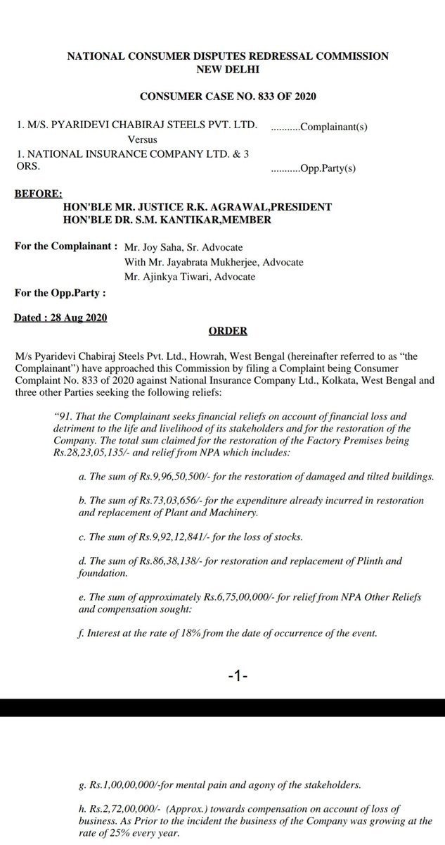 Imp update - NCDRC holds that for determining thepecuniary jurisdiction of the District Commission, State Commission or National Commission thevalue of the goods or services paid as consideration alone has to be taken and not the value of thegoods or services purchased/ taken.
