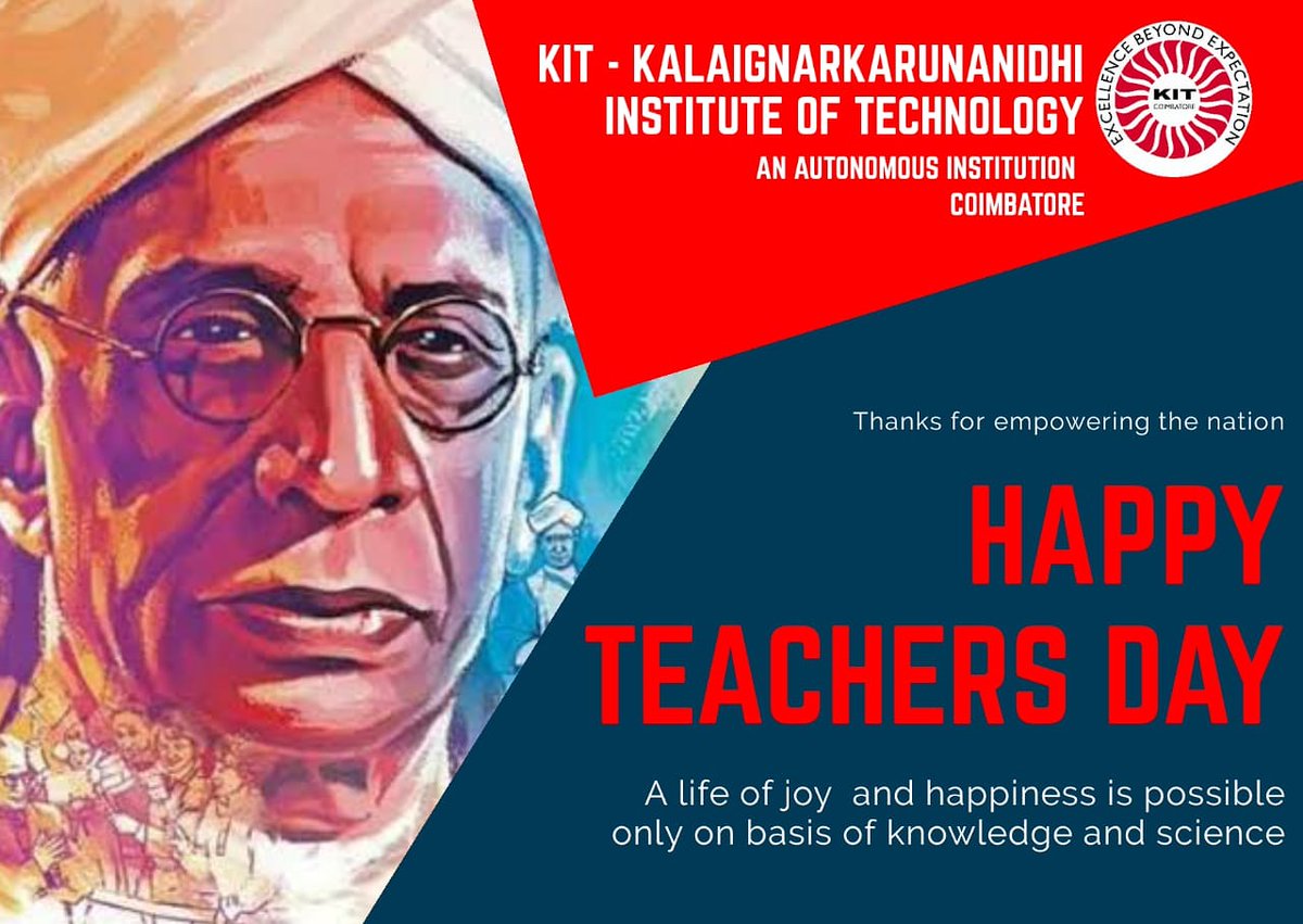 kit_cbe's tweet photo. Wish you Happy Teachers Day! A good teacher is like a candle. It consumes itself to light the way for others.
#HappyTeachersDay #kitcbe #BestEngineeringCollege #Coimbatore https://t.co/XCwvDH8eDR