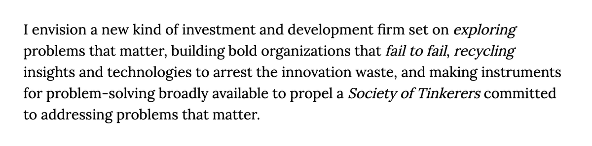 This “tinkerers mindset” framing is an interesting alternative for civic technology and would need a shift in focus from technology (which we knew already) towards organizational health and a mentality of freely recombining insights. [3/5]