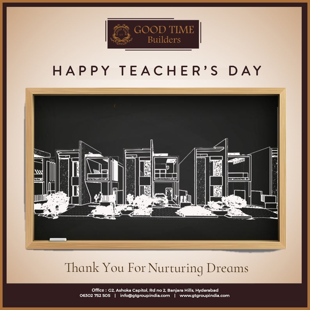 DevelopersGood's tweet photo. Every #Teacher Plays a Significant Role in the Development of the Nation, From Building a Life to Building a Future. #HappyTeachersDay
#guru #TeachersFromIndia #TeachersDay2020 #SarvepalliRadhakrishnan #goodtimebuilders #waterfrontvillas #lakesideenclave #goodtimeresidence https://t.co/hULUiPvMrn
