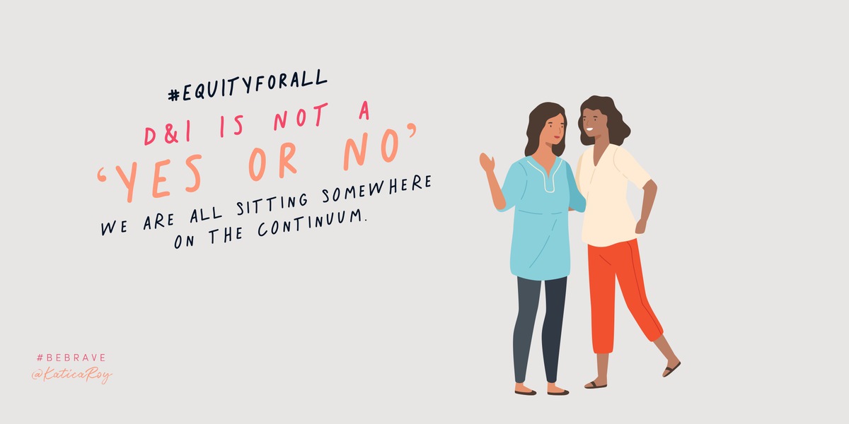 katicaroy's tweet photo. D&I is not a binary. It is a continuum.
When we stop thinking about #intersectionalgenderequity as a yes or a no, we start seeing ourselves & others as part of a collective journey toward #EquityforAll.
Here are 3 tips to reenergize D&I efforts: https://t.co/UjTUe0GM8A https://t.co/Er3cz5j9wD