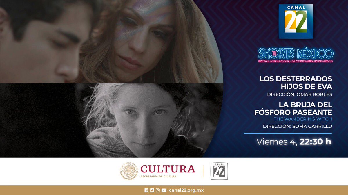 Hoy viernes 4 en <a href="/Canal22/">Canal 22 México</a> 
<a href="/PritaNoire/">Sofia Carrillo</a> <a href="/OmarsVolta/">Omars Volta</a> Ganadores de #shortsméxico