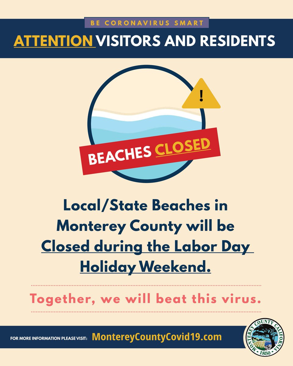 MCHDPIO's tweet photo. #BeachesClosed #MontereyCounty https://t.co/v1bv4HzQYm