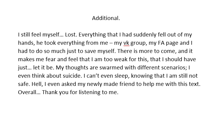 Arhaeva's tweet photo. What happened to me.

tw: suicide, abuse, violence, distress. https://t.co/5woVi5UZO1