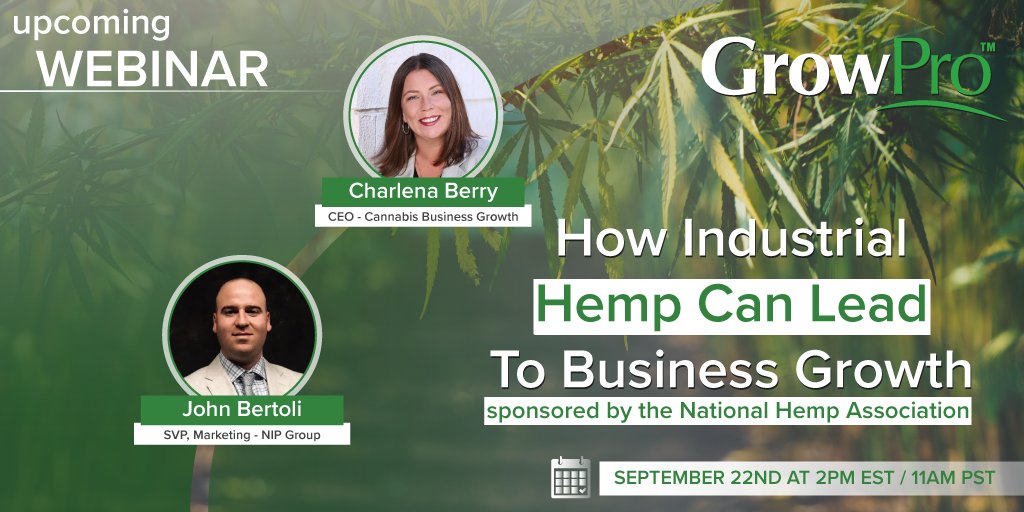 The industrial #hempgrowing industry has rapidly been growing since 2018. With the #hemp industry expected to exceed $26 billion by 2025, how is the US bringing back industrialization &amp; manufacturing through the hemp market? Tune into our webinar for more. bit.ly/2QX38Og