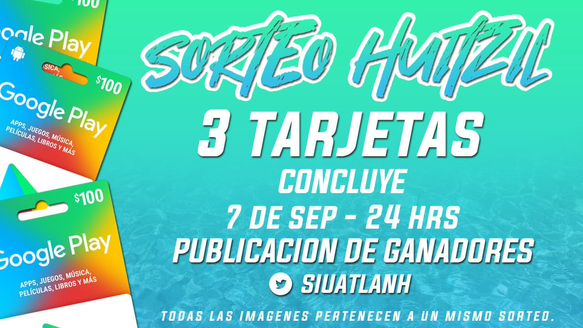#eSports| ¡Hay sorteo! 🎆

Los guerreros colibríes estarán sorteando 3 TARJETAS GOOGLE PLAY 🤩

Requisitos🎙: 
Seguirme <a href="/XochiltBS/">.Xochilt.💍</a>
Seguir <a href="/SiuatlanH/">SiuatlanH Esports</a> 

RT &amp; MG❤
Etiqueta a 2️⃣ amigos
 
¡SUERTE A TODOS! ✅