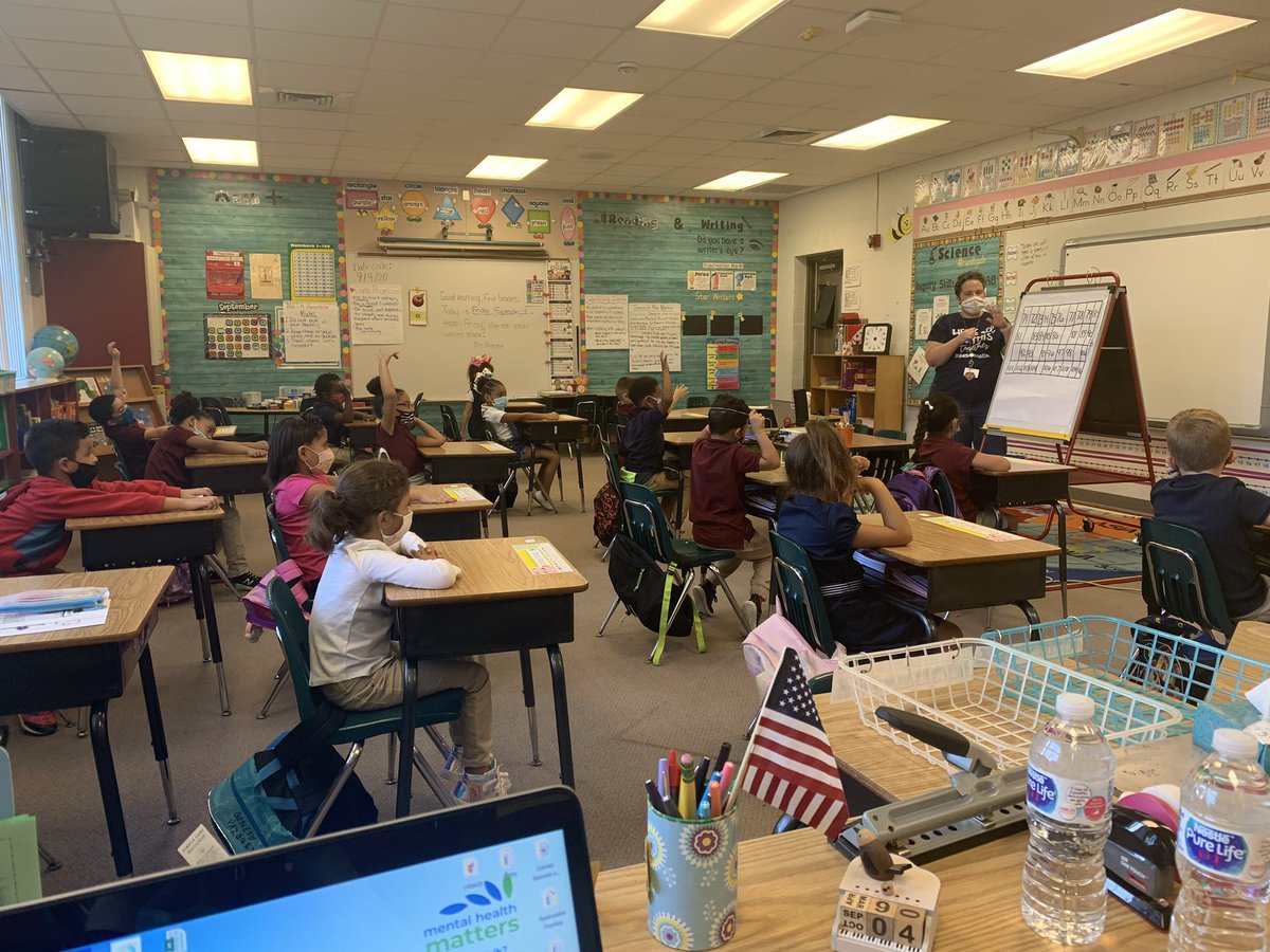Mathteachtaylor's tweet photo. I was SO anxious to get back into classrooms!! I offered up some quick #math mini lessons or read alouds to introduce myself to the kids and our new teachers. This #firstgrade visit was too fun! #iteachmath #mathcoach https://t.co/OwSjT8yDot