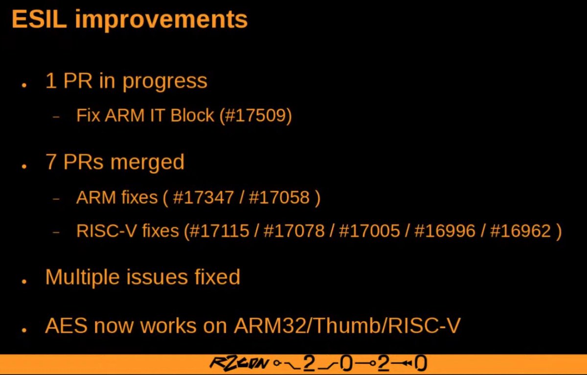 enovella_'s tweet image. #ESIL side-channel attacks arriving to @radareorg land. Fault/Glitch injection simulation finally open-sourced! 💣 Many ESIL PRs open to support #AES on ARM. What a world to live in! Time to try this against the AES #whiteboxes found in the #r2con2020 CTF!