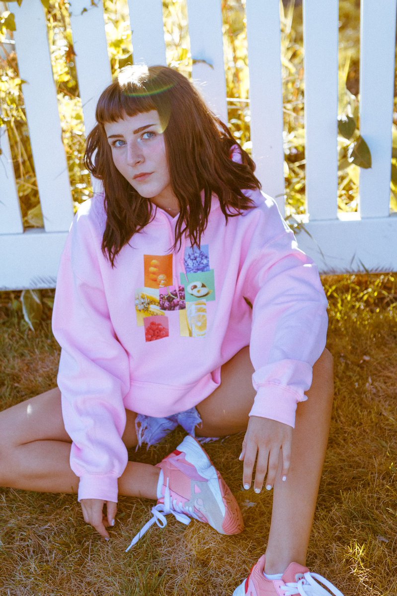 jennawhalen's tweet photo. here’s the happy pills &amp; fruit hoodie  that you can purchase right now ✨ available in many different colors &amp; i have other designs up as well: https://t.co/Oh1KlpWhWS all images on the hoodies are by me 💛  i hope y’all love it as much as i do https://t.co/bca2aqAsPZ