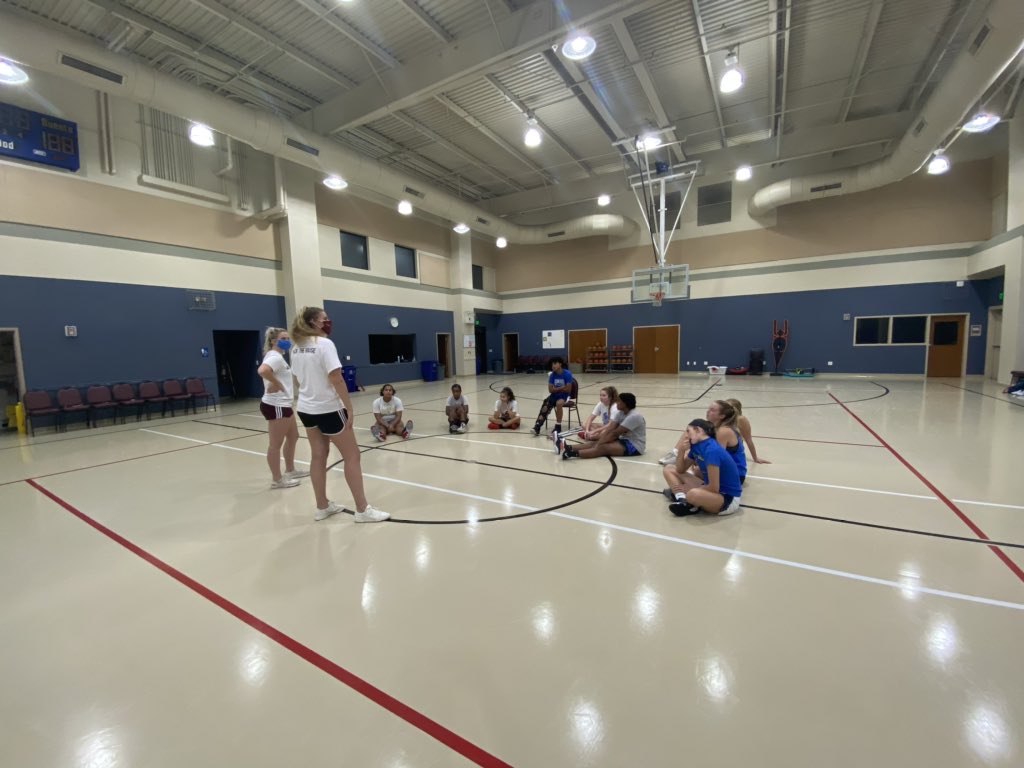 Thanks to <a href="/lucy35robertson/">Lucy Robertson</a> and @claireknies1 for stopping by the gym to talk to the team about the process, work ethic, and share some good old AAU stories. We really enjoyed having you girls. Good luck this season!