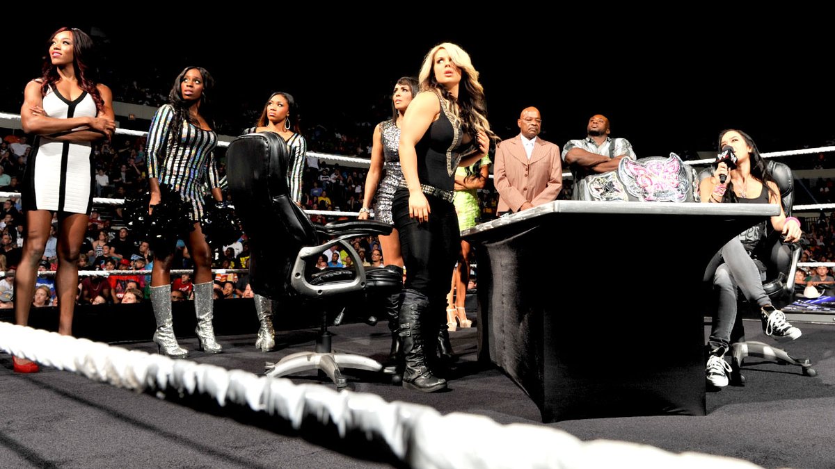 TravisJonesWWE's tweet photo. The #ChickBusters Ladies @TheAJMendez & @CelesteBonin making history with 1st ever women contract signing in the history @WWE 7 years ago on #SmackDown #TeamAJ & #TeamKaitlyn & it was iconic. #RT if u agree #WeLoveAJ #WeLoveKaitlyn #AJFansForEver #KaitlynFansForEver @AJLeeSupport https://t.co/CXFMkLBAd9