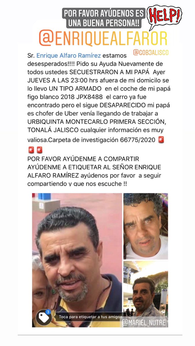 Kromswell's tweet photo. Suplicamos su ayuda por favor! @EnriqueAlfaroR @GobiernoJalisco #EncontremosaFonseca https://t.co/X5Yu8n3laQ